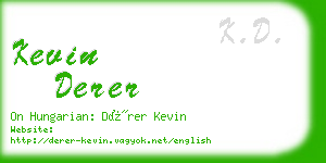 kevin derer business card